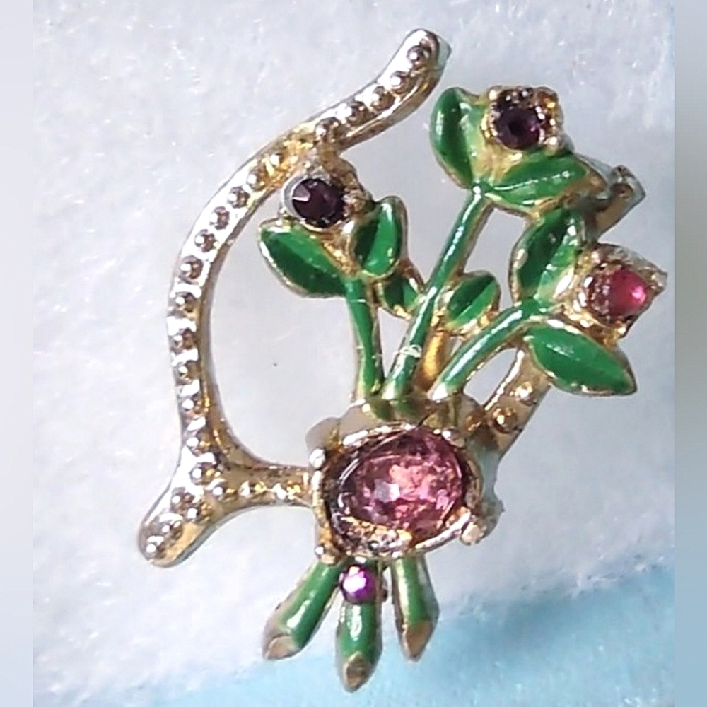 Vintage Wishbone & Flower Bouquet Brooch